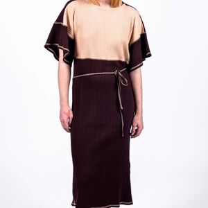 baserange clair rib fleece dress